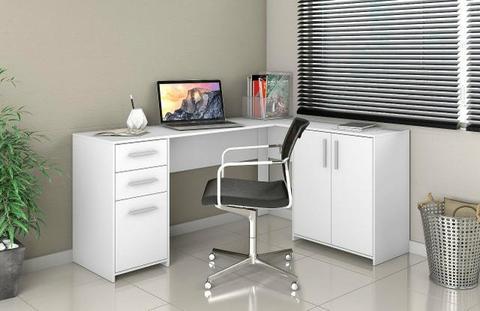 Mesa birô em L para escritório na caixa novas entrego grátis_